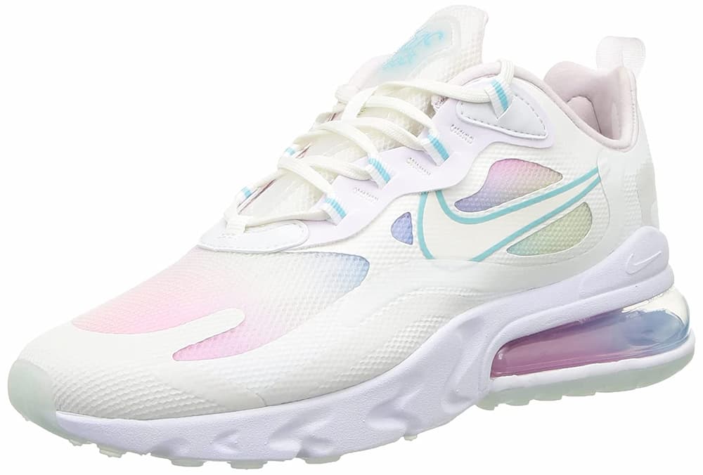 White and pink Nike W Air Max 270 React Se shoe for Women's