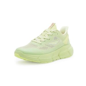 Neon green lace-up sports shoes